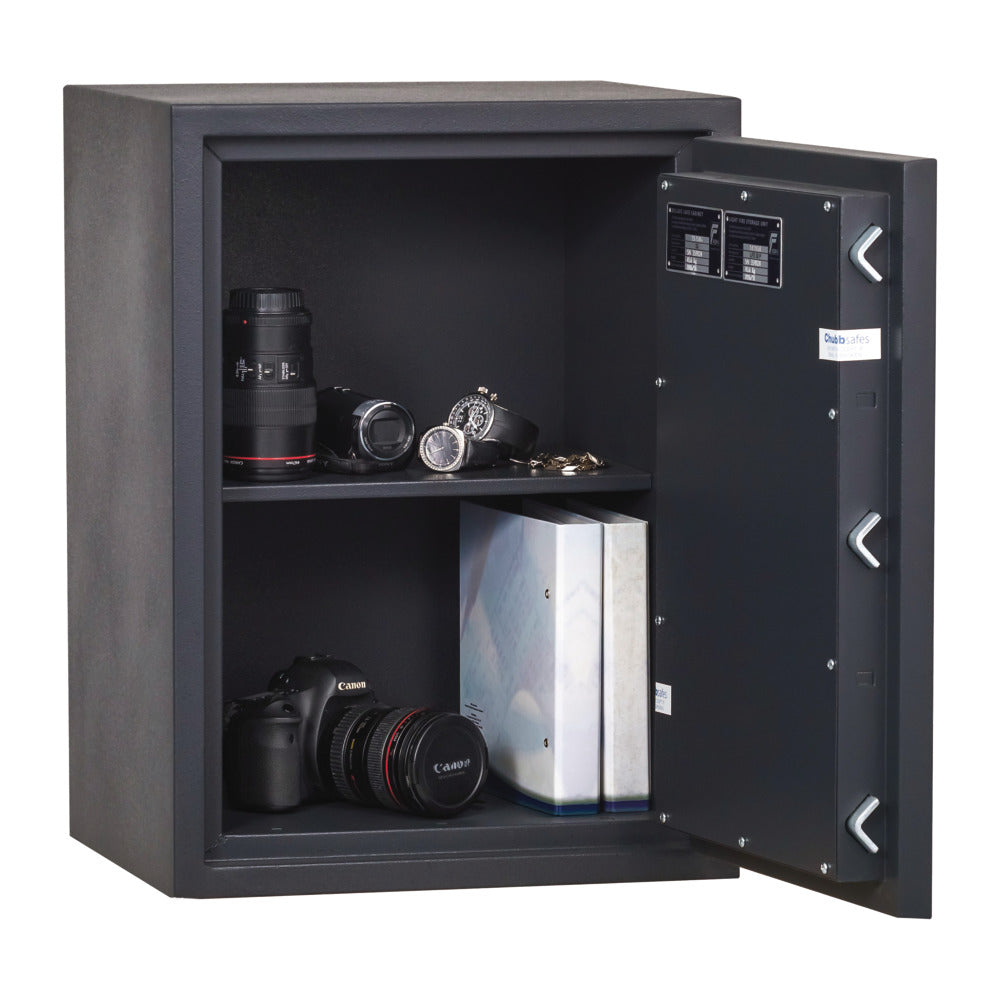 chubbsafes homesafe S2-50-EL30 kluis zijaanzicht open met inhoud